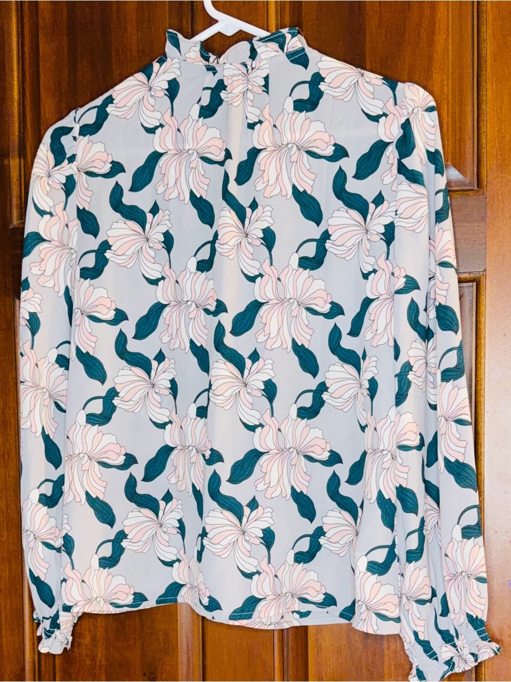 Ann Taylor Floral Print Long-Sleeve Shirt - Pink & Teal